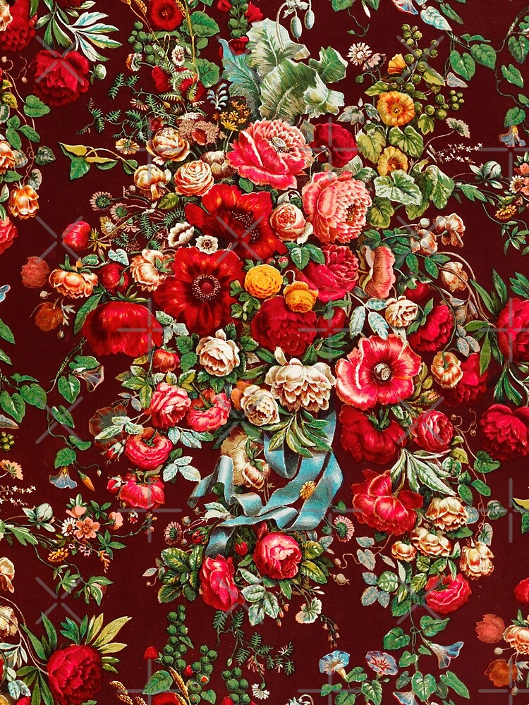 Thumbnail 3 of 3, Scarf, Vintage Flower Pattern, Roses designed and sold by patternme.
