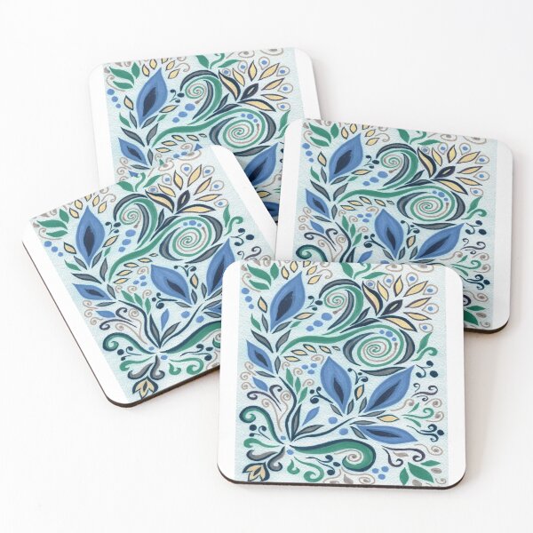 Item preview, Art Nouveau Batik Stained Glass Style Watercolor Art XIV designed and sold by Irina Sztukowski.