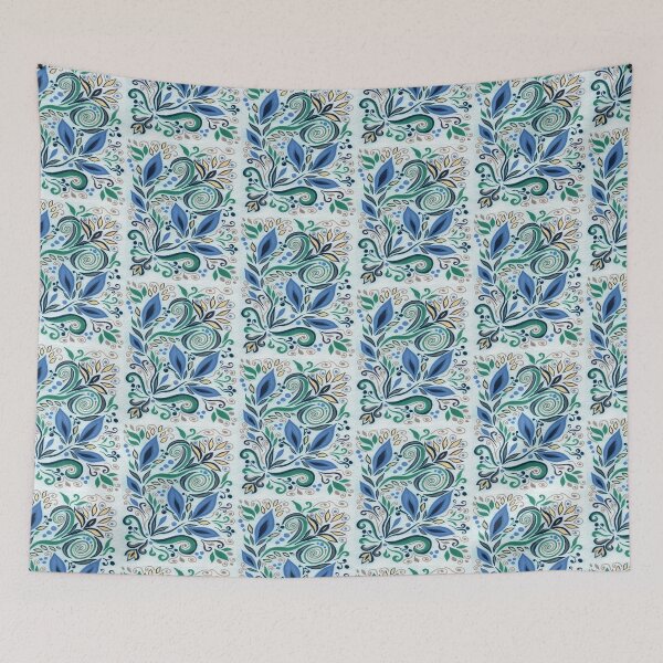 Item preview, Art Nouveau Batik Stained Glass Style Watercolor Art XIV designed and sold by Irina Sztukowski.