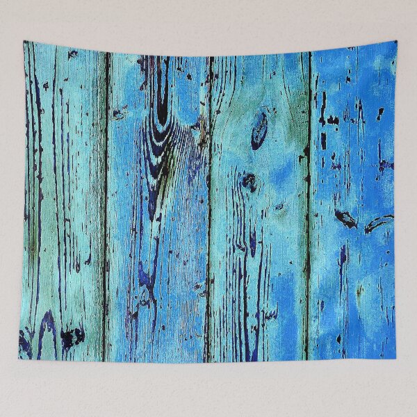 Item preview, Teal-Turquoise-Blue Vintage Reclaimed Repurposed Wood Art designed and sold by DEC02.