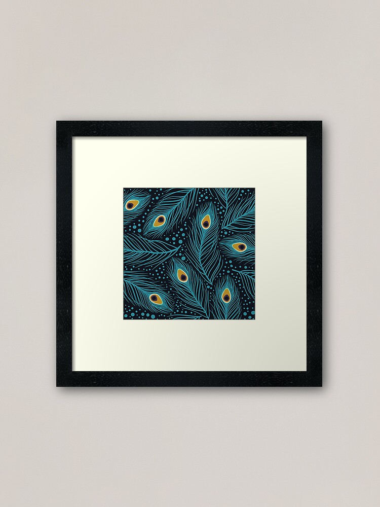 Alternate view of Feather Fantasy. Peacock feathers Framed Art Print