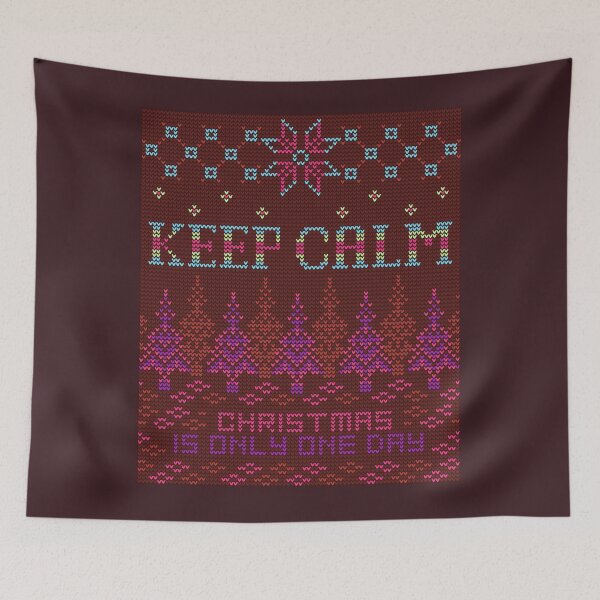 Item preview, Ugly Christmas sweater: KEEP CALM Christmas is only one day (red) designed and sold by SolidEarthArt.