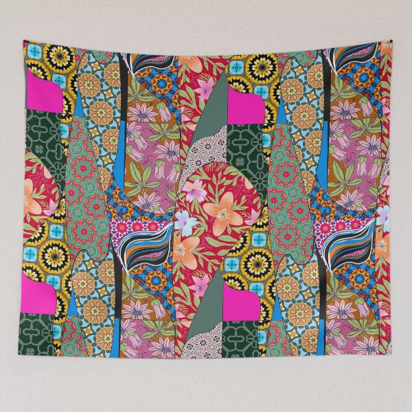 Item preview, Patchwork,mosaic,flowers,azulejo,Portuguese style art designed and sold by MariaMarinova.