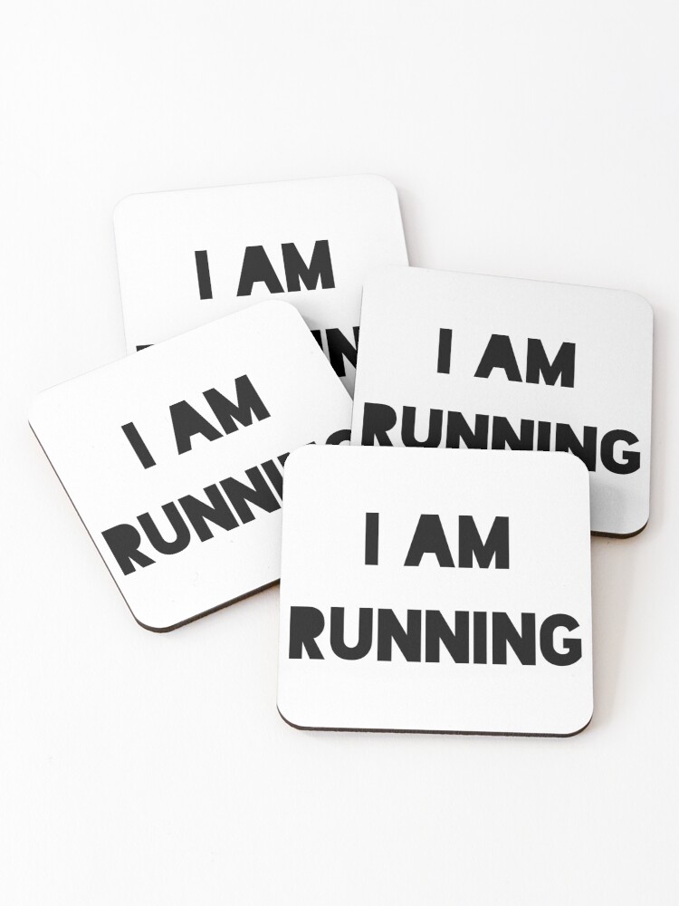 Thumbnail 1 of 5, Coasters (Set of 4), I AM RUNNING designed and sold by iamxxx.