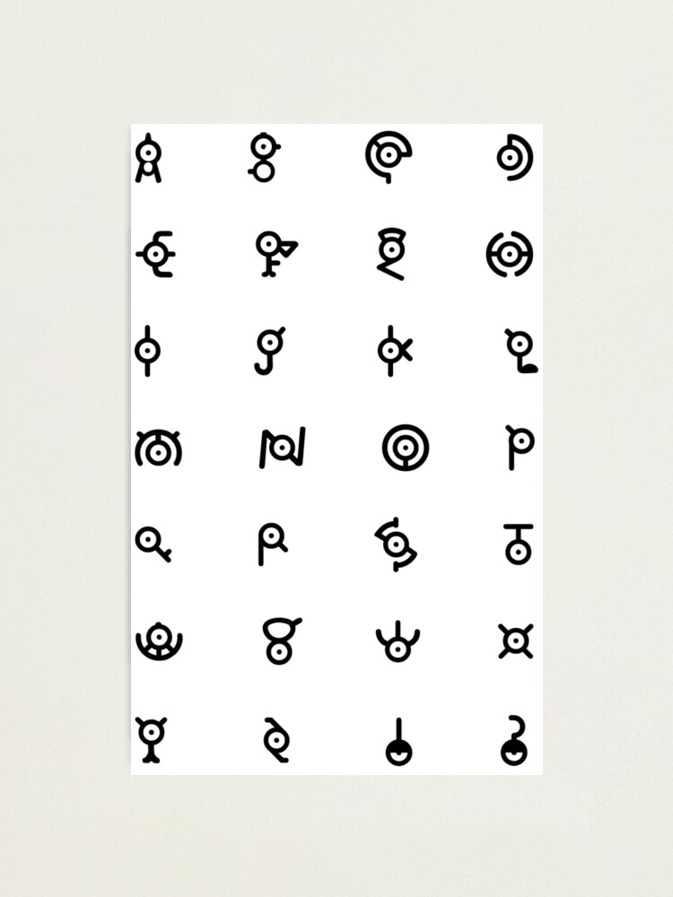 Unown Alphabet Photographic Print for Sale by Biochao