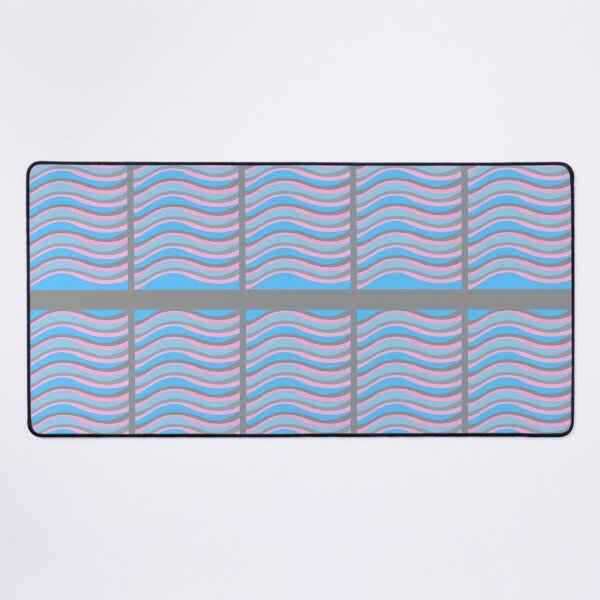 Aperçu de l'œuvre Motif de vagues de bleu rose et gris avec une bordure grise épaisse créée et vendue par AnnaBBS.