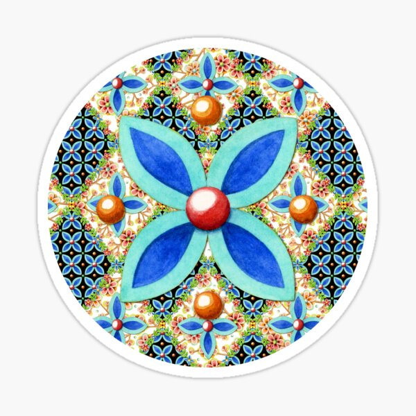 Elizabethan Folkloric Blossoms Sticker