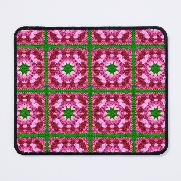 Item preview, Pink and Green Flower Crochet Granny Square Pattern  designed and sold by BrightMint.