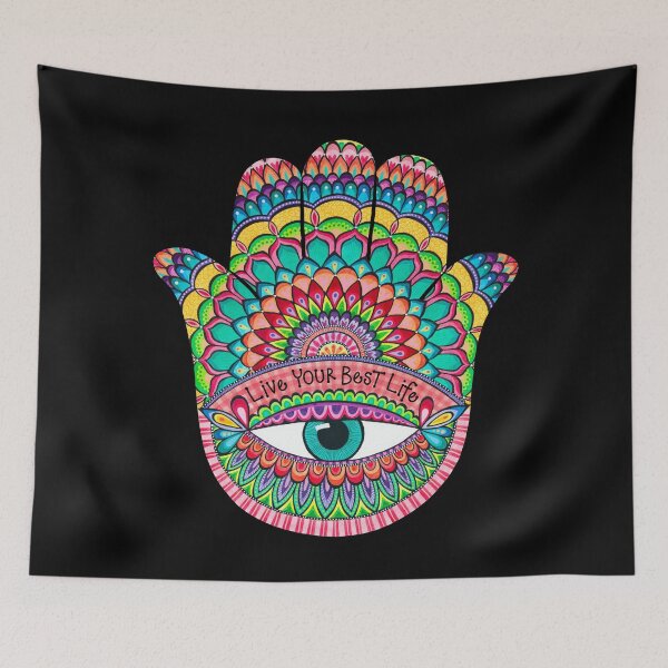 Item preview, Live Your Best Life Hamsa Hand designed and sold by HelloAngel.