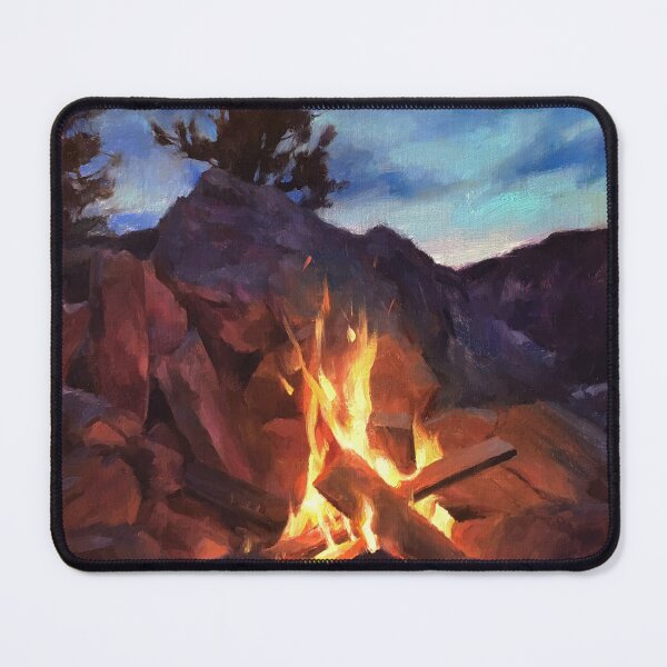 Item preview, Mountain Retreat Campfire Painting Fine Art designed and sold by Anna Rose  Bain.