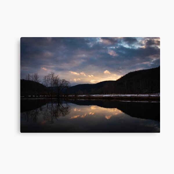 Kettle Creek Valley Winter Sonnenuntergang Leinwanddruck