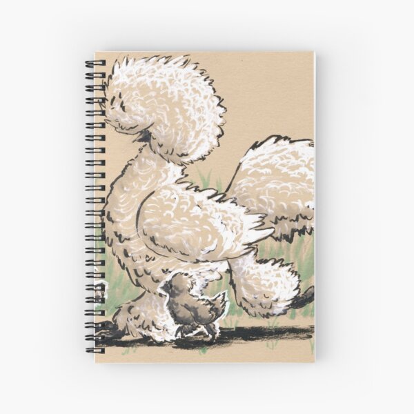 Silkie Chicken and Chicks Spiral Notebook