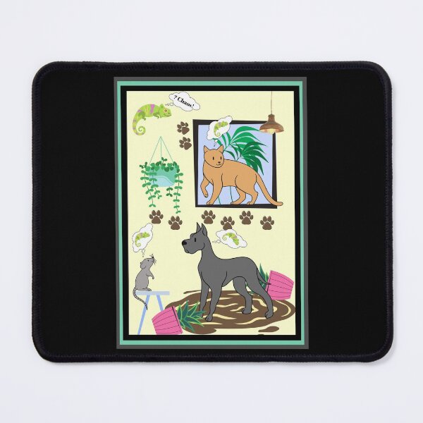 Item preview, Chaos caused by the presence of a chameleon in a room with a dog, a cat and a mouse designed and sold by AnnaBBS.