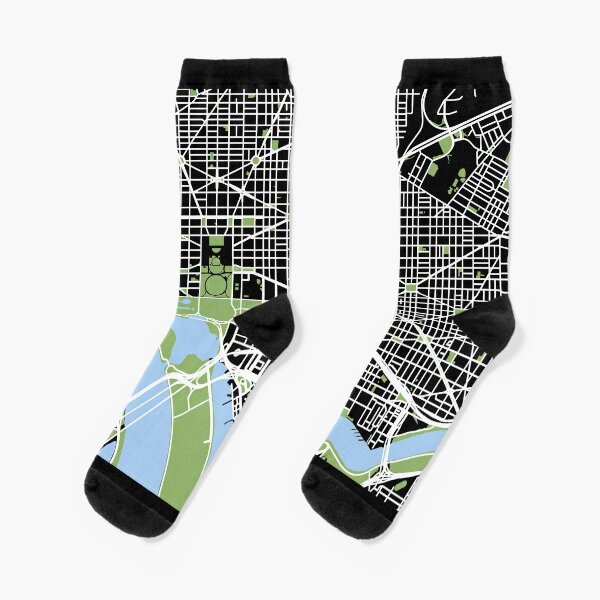 Map of downtown Washington, DC Socks