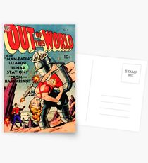 RETRO sci-fi comic "That Robot Is Stealing My Girl!" Postcards