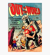 RETRO sci-fi comic "That Robot Is Stealing My Girl!" Photographic Print