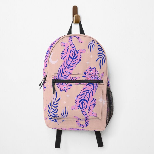 Item preview, Pink Twin Tigers | Preppy Aesthetic prep preppie pink Moon Star - Pink Tiger | Christmas Eve 2021, 2022 Year of Tiger | Tropical Summer Night Palm Leaf Pattern | Pet Mat Bandana designed and sold by Any Color Designs.