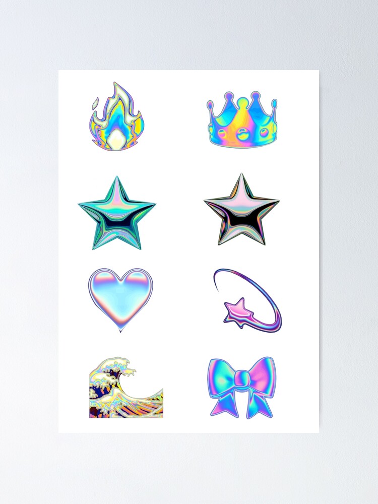 "Holographic Emoji Pack" Poster For Sale By FlashmanBiscuit | Redbubble