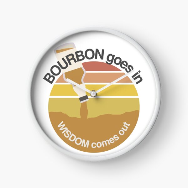 Item preview, Bourbon Goes In Wisdom Comes Out - Retro Bourbon And Sunset Lovers designed and sold by ViewerEqualsPhoton.
