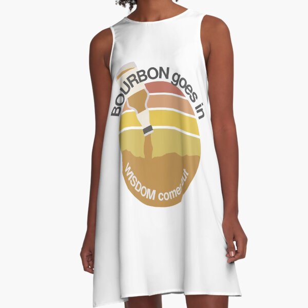 Item preview, Bourbon Goes In Wisdom Comes Out - Retro Bourbon And Sunset Lovers designed and sold by ViewerEqualsPhoton.
