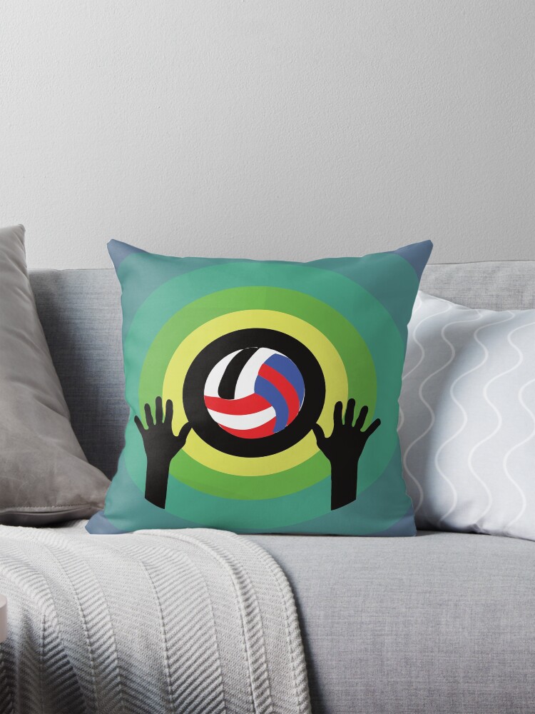 Thumbnail 1 of 4, Pillow, Volleyball Middle Blocker designed and sold by FridPix.