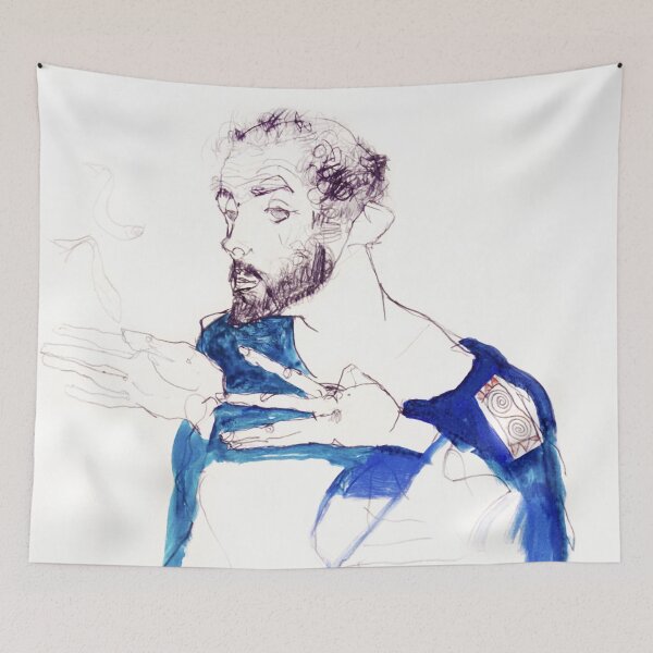 Item preview, Egon Schiele "Klimt In A Light Blue Smock", 1913 designed and sold by Alexandra Dahl.