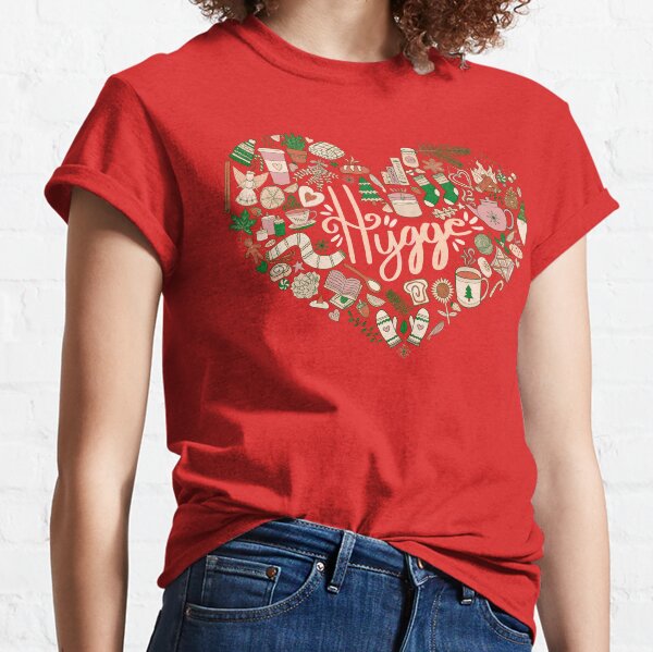 Item preview, Hygge Doodle Heart - Christmas Palette & Dark Red designed and sold by EcoElsa.