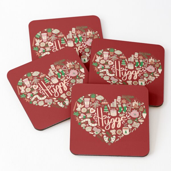 Item preview, Hygge Doodle Heart - Christmas Palette & Dark Red designed and sold by EcoElsa.