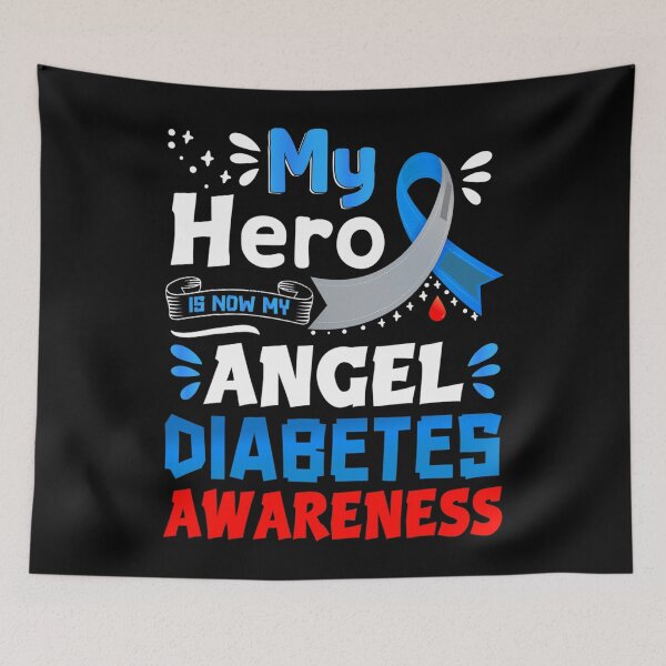 Item preview, My Hero Is Now My Angel Heart Diabetes Awareness present designed and sold by WinterSkoch.