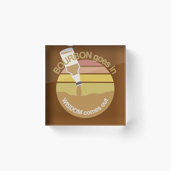 Item preview, Bourbon Goes In Wisdom Comes Out - Retro Bourbon And Sunset Lovers designed and sold by ViewerEqualsPhoton.