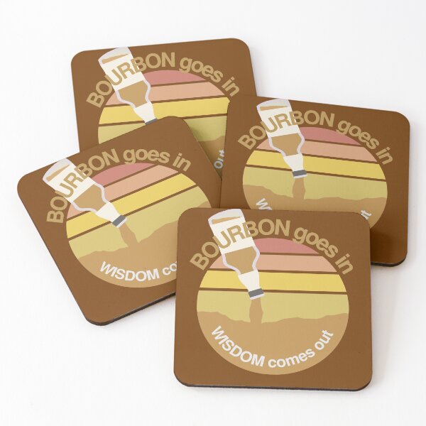 Item preview, Bourbon Goes In Wisdom Comes Out - Retro Bourbon And Sunset Lovers designed and sold by ViewerEqualsPhoton.