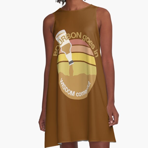 Item preview, Bourbon Goes In Wisdom Comes Out - Retro Bourbon And Sunset Lovers designed and sold by ViewerEqualsPhoton.