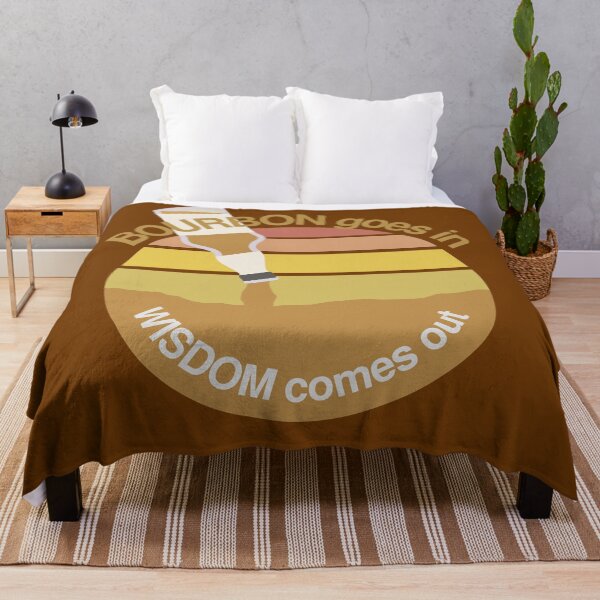 Item preview, Bourbon Goes In Wisdom Comes Out - Retro Bourbon And Sunset Lovers designed and sold by ViewerEqualsPhoton.