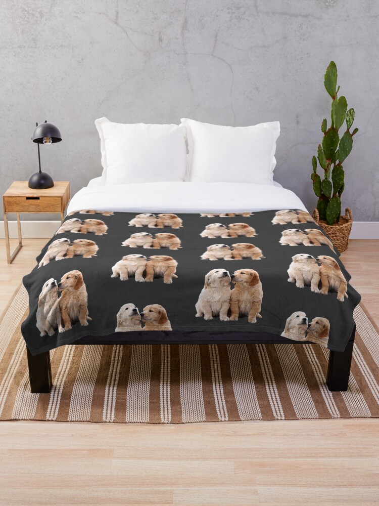 Golden retriever shops Hoodie Party golden retriever soft pillow on bed