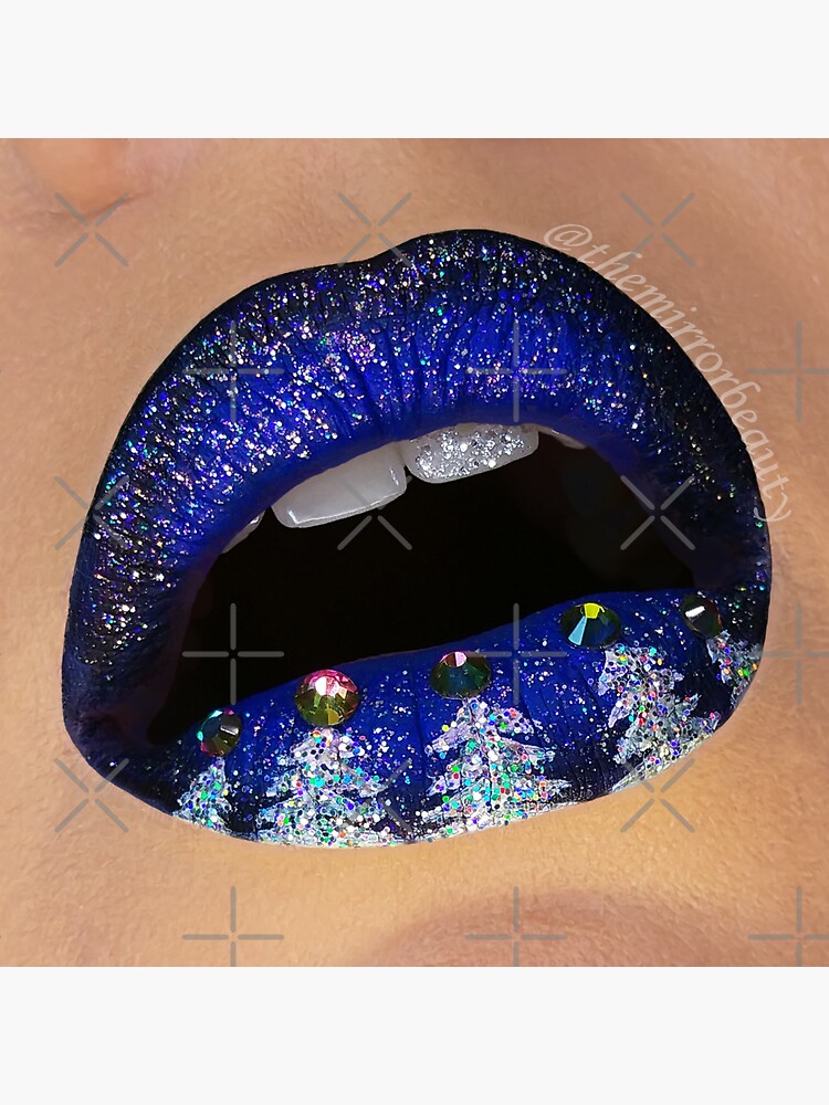 Rainbow rhinestones lip art Spiral Notebook for Sale by themirrorbeauty