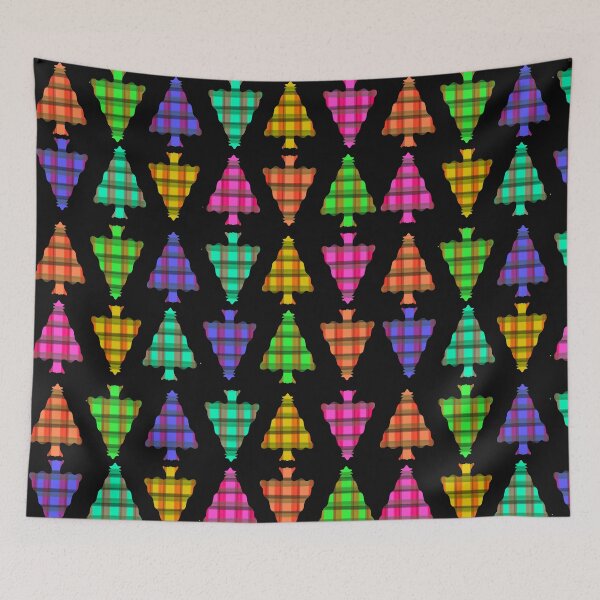 Item preview, Neon Plaid Christmas Tree Pattern designed and sold by RachWillz.