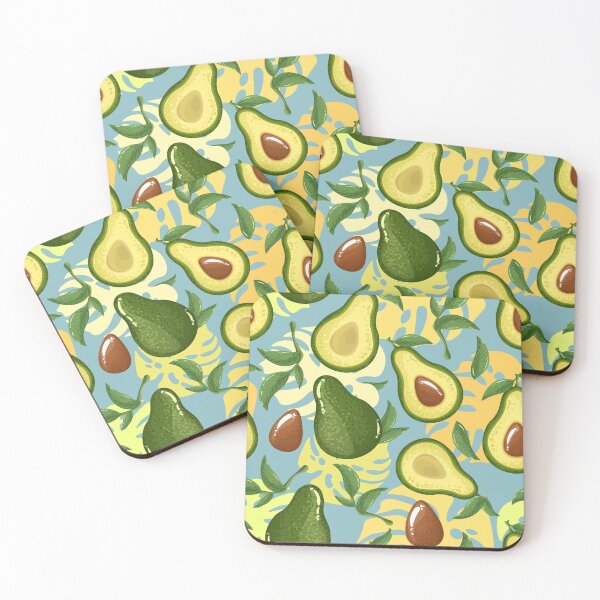 Item preview, Seamless avocado leaves on a blue  designed and sold by DarelliBeauty.