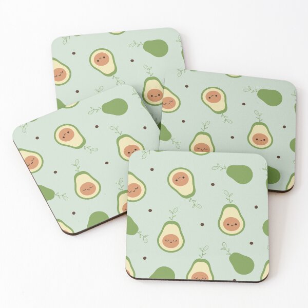 Item preview, Seamless cute cartoon avocado and dots on green designed and sold by DarelliBeauty.