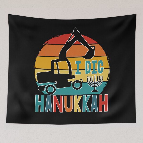 Item preview, Kids I Dig Hanukkah Excavator Construction Toddler Hanukkah designed and sold by WinterSkoch.