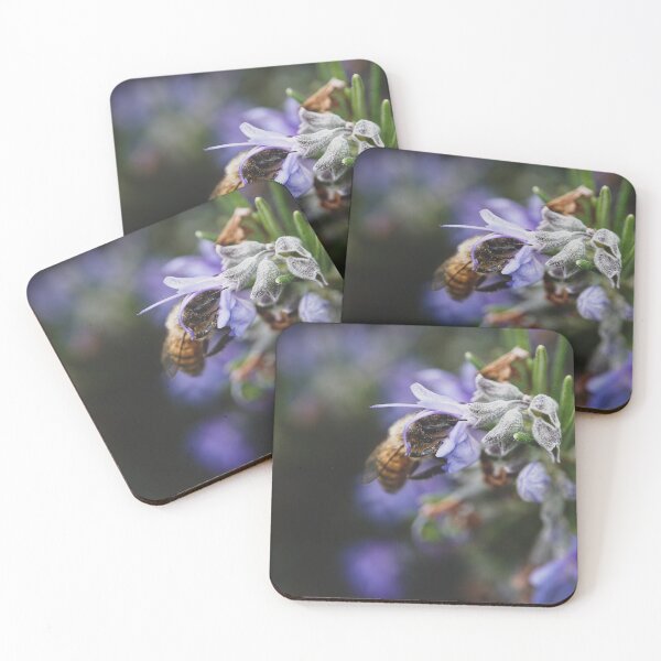 Item preview, A Busy Little Bee in a Rosemary Flower in Portland, Oregon designed and sold by caitriderphoto.
