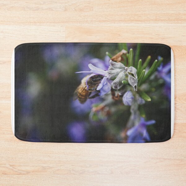 Item preview, A Busy Little Bee in a Rosemary Flower in Portland, Oregon designed and sold by caitriderphoto.