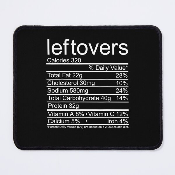 Item preview, Leftovers Nutrition Facts Funny Thanksgiving designed and sold by WinterSkoch.