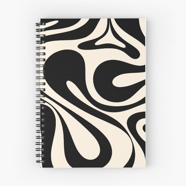 Item preview, Mod Swirl Retro Abstract Pattern en negro y crema de almendras designed and sold by kierkegaard.