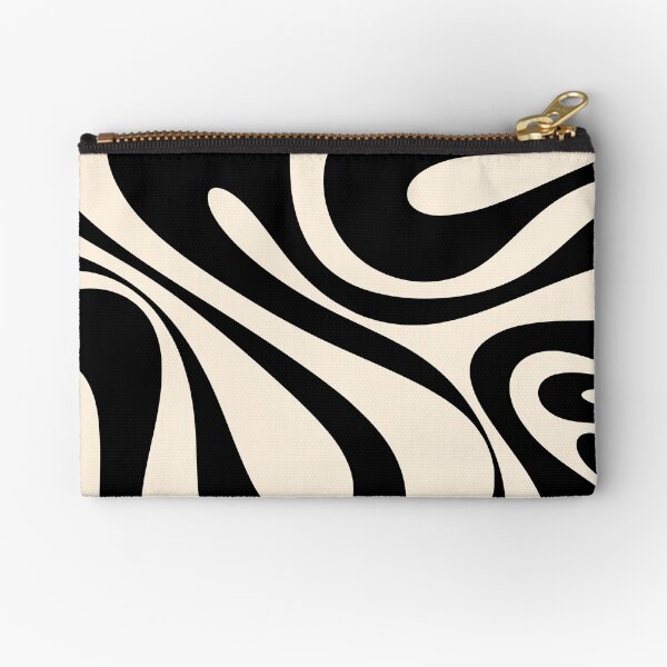 Item preview, Mod Swirl Retro Abstract Pattern in Black and Almond Cream designed and sold by kierkegaard.