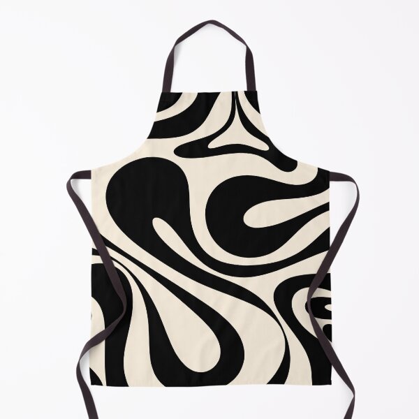 Item preview, Mod Swirl Retro Abstract Pattern in Black and Almond Cream designed and sold by kierkegaard.