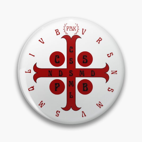 Item preview, St. Benedict Medal Inscription Red designed and sold by CatholicSwag.