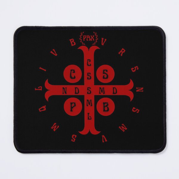 Item preview, St. Benedict Medal Inscription Red designed and sold by CatholicSwag.