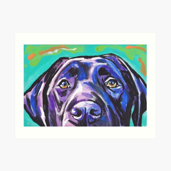 Labrador Retriever Dog Bright colorful pop dog art Art Print