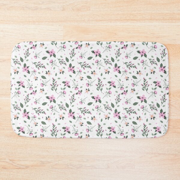Item preview, Hand Drawn Pattern of Delicate Pink Spring Flowers and Leaves designed and sold by Anna Dreams_Art.
