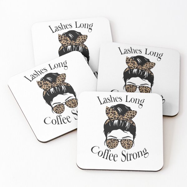 Item preview, Lashes long, coffee strong cheetah print quote designed and sold by JadesCanvas.